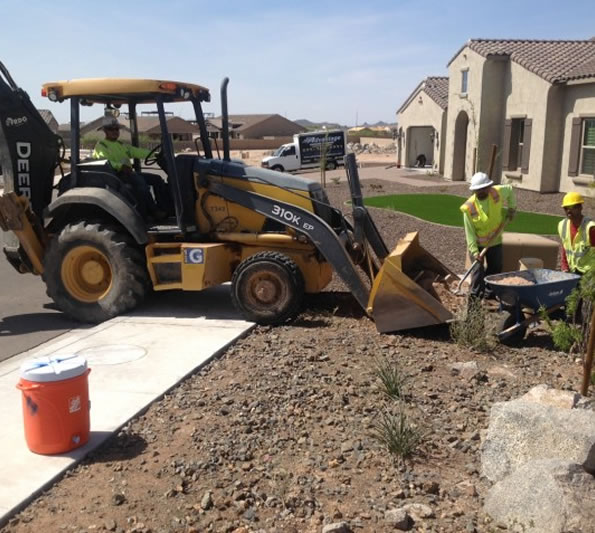 Photo of Landscape Contractor performing Landscape Construction and Installation in Las Vegas residence front yard
