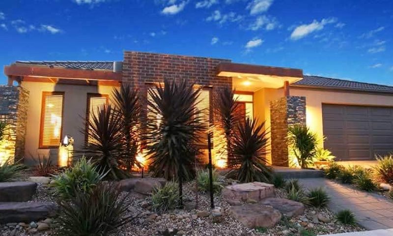 Photo of Outdoor Lighting installed in Front Yard by Chicago Landscape of Las Vegas