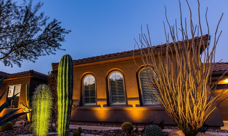 Photo of Outdoor Lighting installed in Las Vegas front yard by Chicago Landscape of Las Vegas