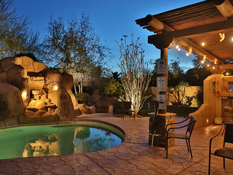 Photo of Outdoor Lighting installed in Las Vegas Backyard by Chicago Landscape of Las Vegas