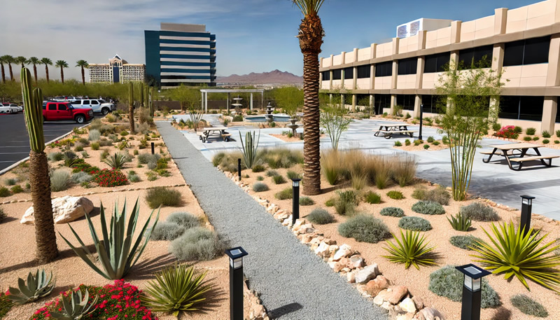 Commercial Landscape Designed by Chicago Landscape of Las Vegas