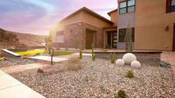 SNWA Water Smart Landscapes rebate project replacing grass with desert landscaping in Southern Nevada