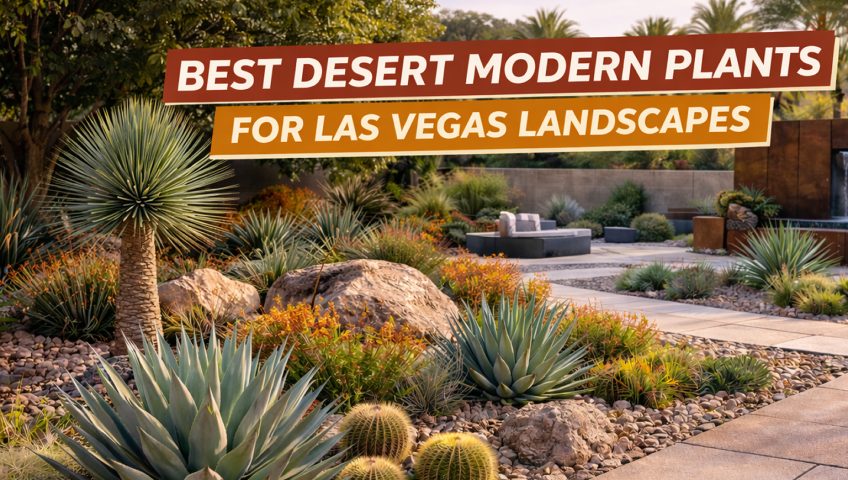 Best desert modern plants for Las Vegas landscapes featuring agave and yucca