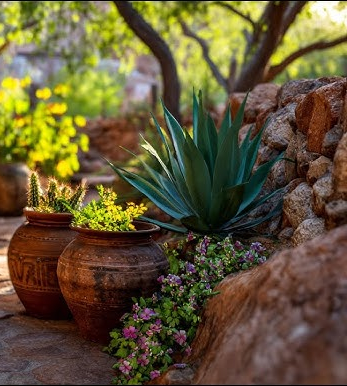 Earth tones used in desert modern landscape design