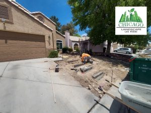 Installation of paver step front walkway