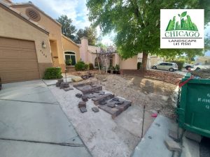 Installation of paver step front walkway