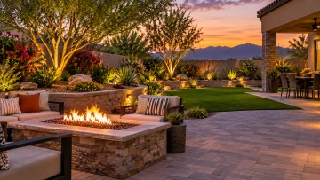 Las Vegas grass removal rebate landscape conversion showing lawn replaced with water-efficient desert landscaping for qualifying 2026 rebate incentives.